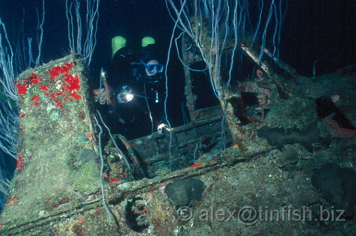 Helldiver Cockpit 1.jpg - Helldiver cockpit on the seabed at the stern of Saratoga